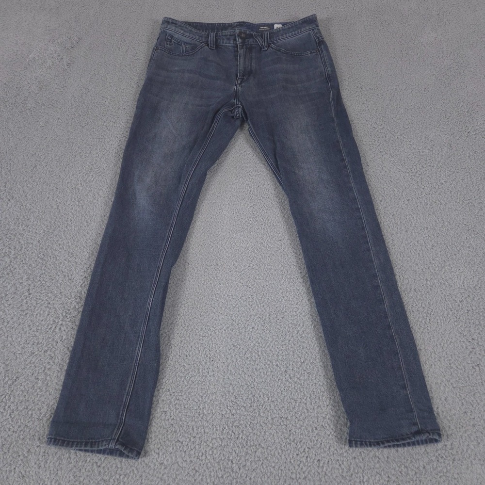 Volcom Jeans Mens 31 Blue Solver Modern Tapered Medium Wash Denim Preppy Skater